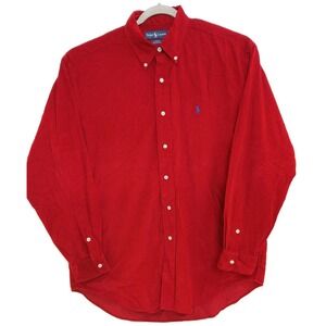 Ralph Lauren Shirt Mens Large Red Blake‎ Corduroy Button Down Long Sleeve Pony
